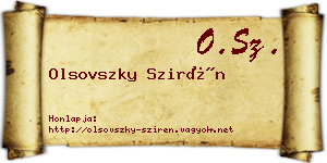 Olsovszky Szirén névjegykártya